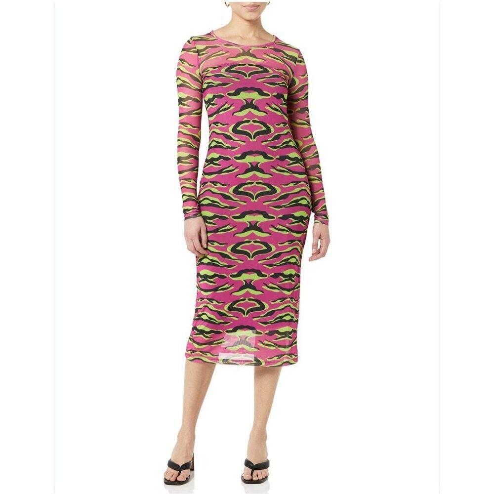 NEW TEREA Women's Kenzie Mesh Midi Dress & Slip 2X